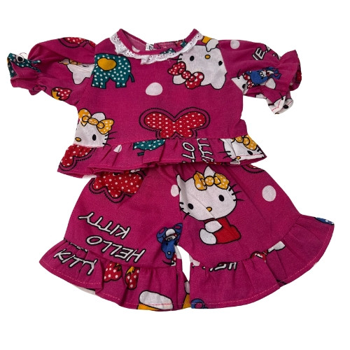 Kittens and Butterflies Outfit for 14–16-Inch Baby Dolls