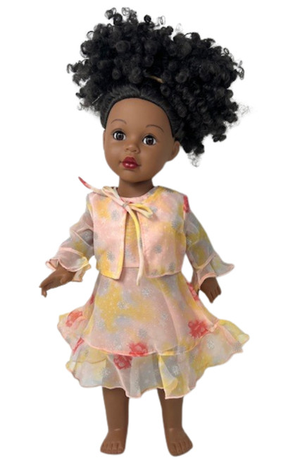 Doll Clothes Superstore Handmade Tangerine Chiffon Dress with Jacket Fits 18 Inch Girl Dolls