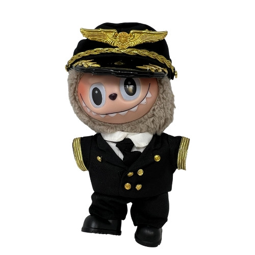 Captain Labubu Is Speaking – Dressed and Ready for Takeoff! 