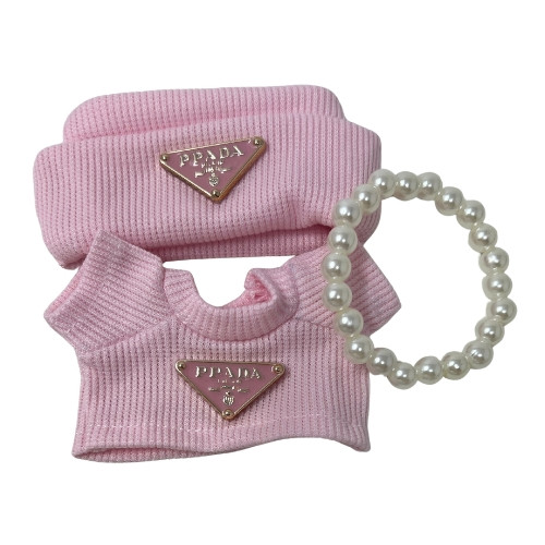 Soft Pink Knit Sweater for 17.5cm Labubu Doll,