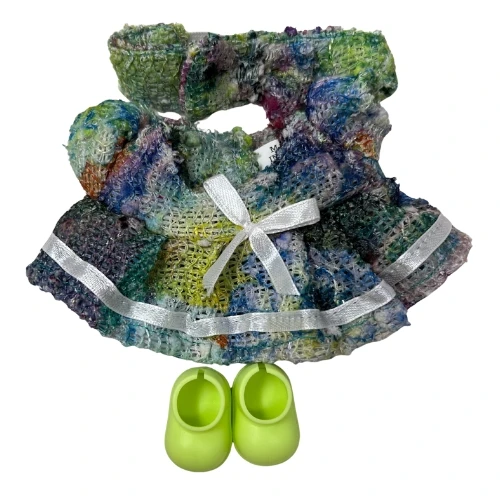 Winter Dress in Multicolor Splash Pattern for 17.5cm Collectable Dolls