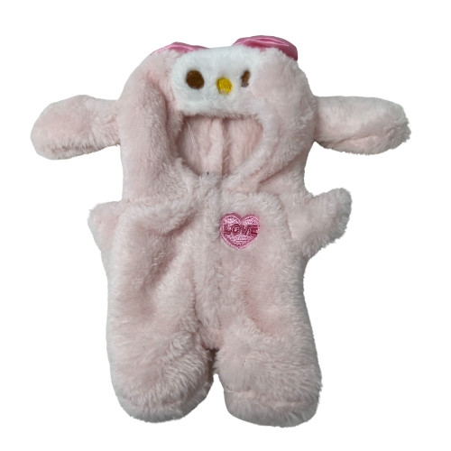 Sweet Pink Fuzzy Lamb Outfit for 17.5cm Labubu Dolls