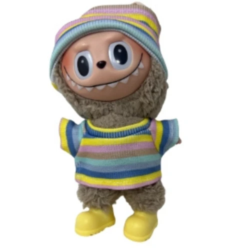 Colorful Stripe Sweater and Hat Set with Shoes for 17.5cm Collectable Dolls