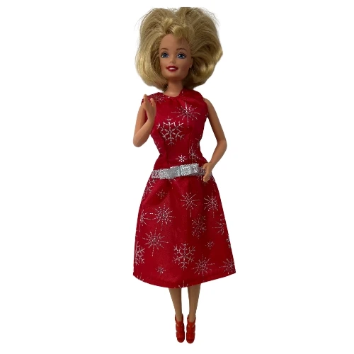 Sparkling Red Party Dress with Silver Accents for 11.5" Fashion Dolls