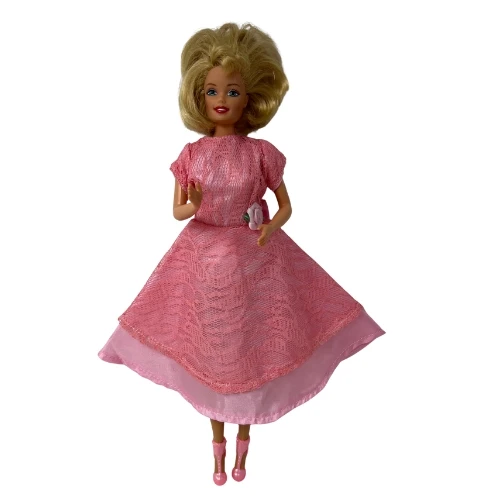 Elegant Pink Lace Dress with Two Pairs of Shoes for 11.5" Fashion Dolls