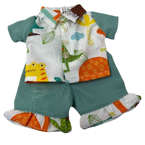 Green Dinosaur Print Pants and Shirt for Baby Alive and Little Baby Dolls