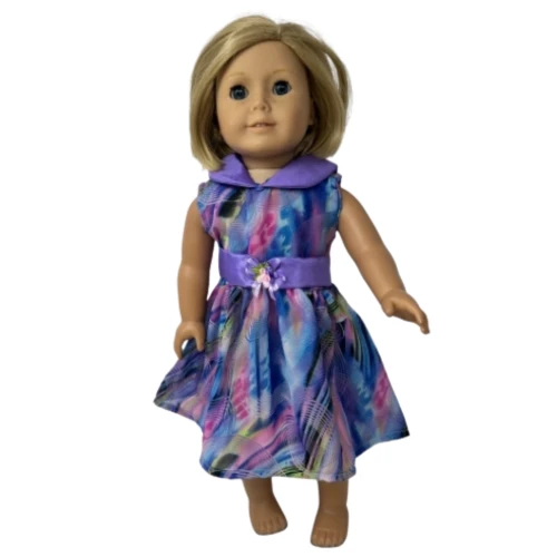 Colorful Splash Print Dress for 18-Inch Girl Dolls