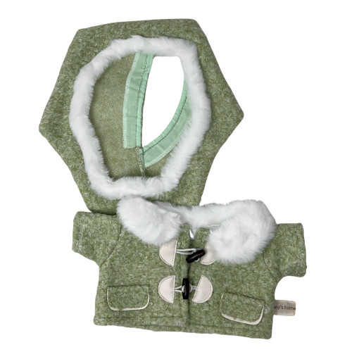 Green Fuzzy Coat & Hat Set for 37cm (14.5") Labubu Dolls