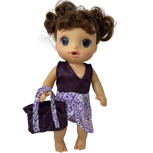 Purple 3-Piece Bathing Set for 12 inch Baby Alive & Little Baby Dolls