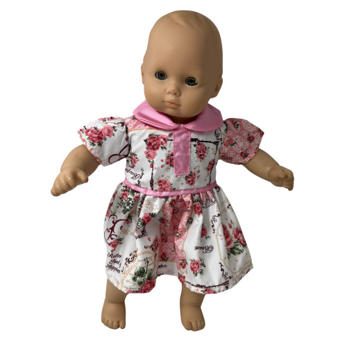  Patchwork Flower Print Dress for 15–16 Inch Baby Dolls