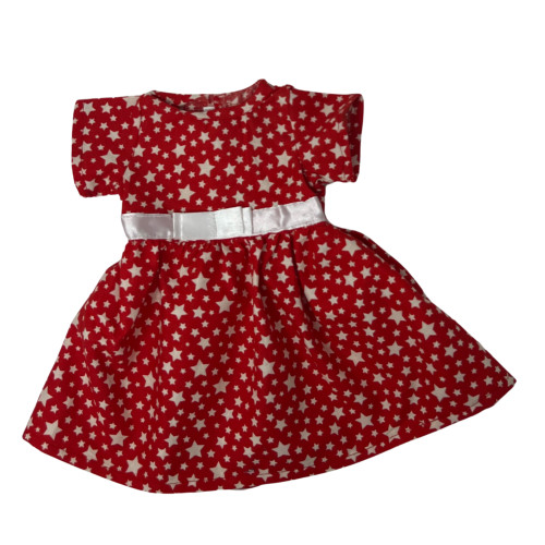 Patriotic Red Dress with White Stars for 18 Inch Girl Dolls