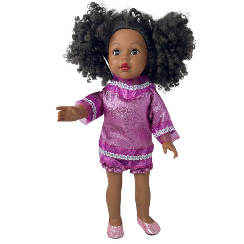 Purple Metallic Performance Dress with Shoes for 18 Inch Dolls