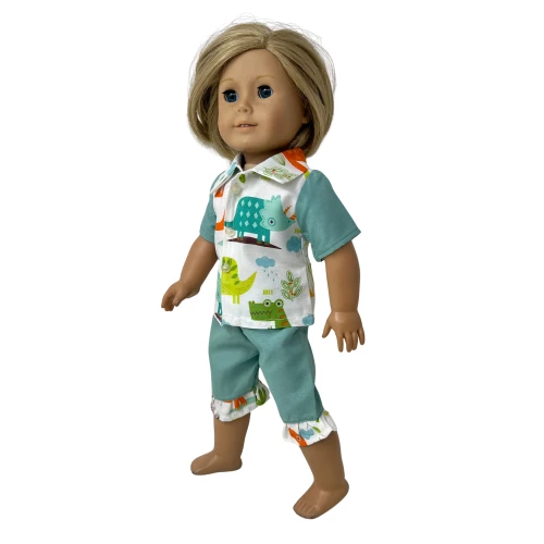 Dinosaur Print Shorts for 18 Inch Girl Dolls | Fun Dino Doll Clothes