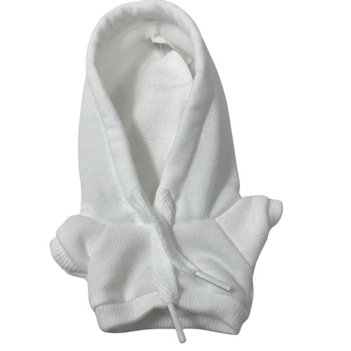 White Hoodie Sweatshirt for 17.5cm Labubu Dolls – Cozy Casual Doll Clothes Outfit
