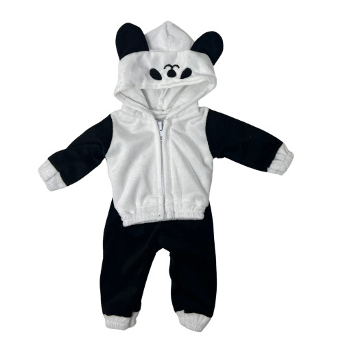 Panda Bear Costume for 18 Inch Dolls – Fleece Hoodie and Pants Set, Cute Animal Outfit with Hood
