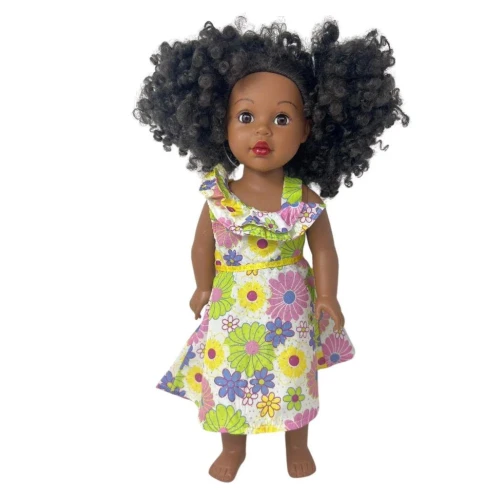 Floral Ruffle Neck Doll Sundress for 18 Inch Doll6. A Line Summer Sparkly Doll Clothes Outfit. 
