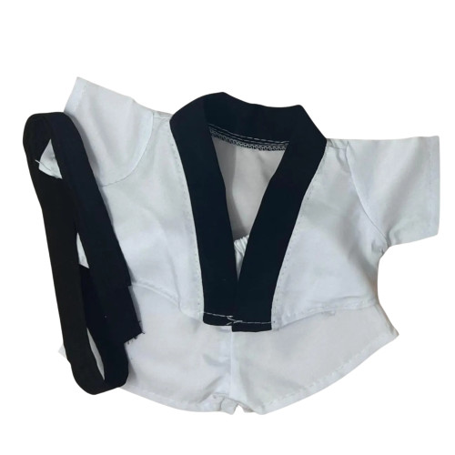 Karate Outfit for 37cm Labubu Doll, Martial Arts Costume, Black Belt Doll Clothes, 14.5 Inch Labubu Outfit, White GI Doll Outfit