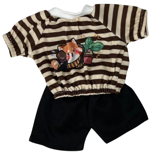 Cat Lover Outfit for 37cm Labubu Doll, Shirt Pants and Sneakers Set, 14.5 Inch Labubu Clothes, Cute Cat Doll Outfit, Labubu Clothing Set