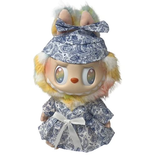 Blue Paisley Dress fit 37cm Collectable Dolls – Easy Fit with Full Back Opening