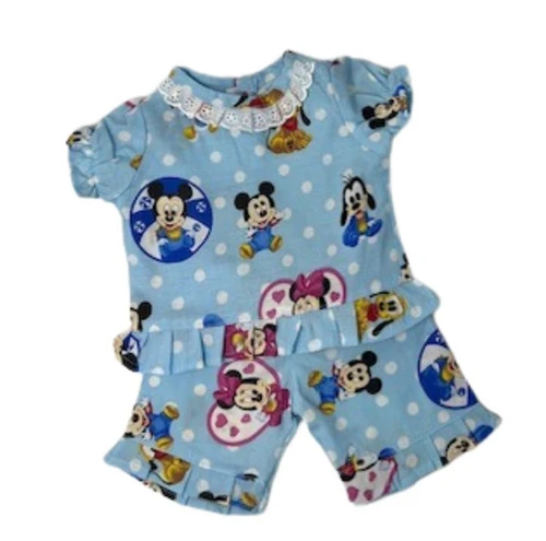 Blue Mickey Print Pajamas Fits Cabbage Patch Kid And Baby Dolls