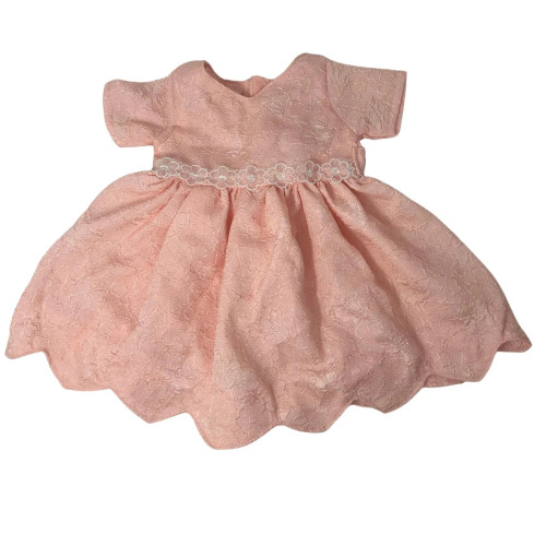 Peach Dress for 15–16 Inch Stuffed Animals – Elegant Floral Textured Outfit with Sash – Fits Teddy Bears & Plush Toys