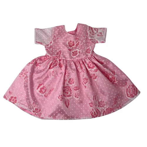 Pink Floral Chiffon Stuffed Animal Dress, Fits 15-17 Inch Stuffed Animals