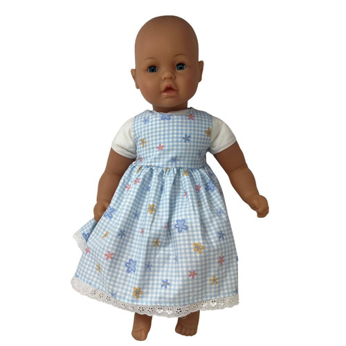 Blue Check Floral Dress for Stuffed Animals and Big Baby Dolls | Lace Trim  Sleeveless Dress | Fits Build-A-Bear and 20 Inch Dolls - Doll Clothes  Superstore