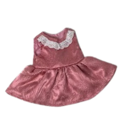 Pink Glitter Brocade Dress Fits 12 Inch Baby Alive And Little Baby Dolls