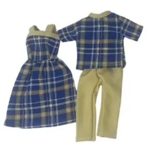 Matching Blue and Yellow Check Outfit Set for 11.5 Inch Fashion Dolls and 12 Inch Male Dolls