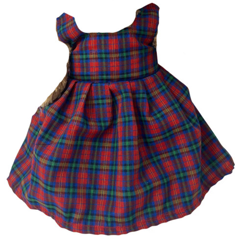 Red Blue Plaid Jumper for Stuffed Animals | School Outfit for 16 Inch Teddy Bears | Fits Build-A-Bear Plush