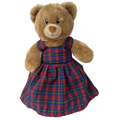 Red Blue Plaid Jumper for Stuffed Animals | School Outfit for 16 Inch Teddy Bears | Fits Build-A-Bear Plush