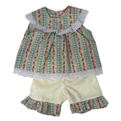 Pastel Stripe Top and Yellow Shorts Set for 12 Inch Baby Dolls