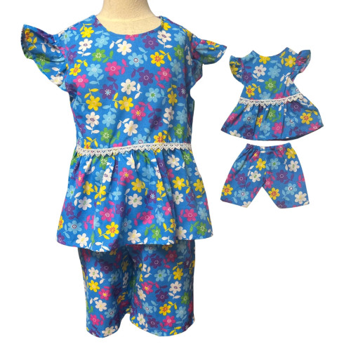 Matching Girl & 18 Inch Doll Pajama Set – Handmade Nightwear for Size 8 Child & American Girl Dolls