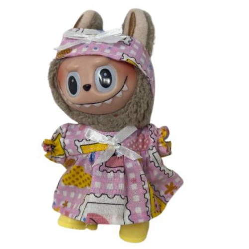 Handmade Patchwork Dress, Headband & Yellow Shoes for 17.5 cm Collectible Monster Dolls