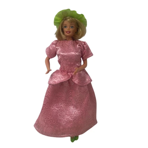Pink Brocade Special Occasion Dress with Hat and Shoes for 11.5 Inch Fashion Dolls