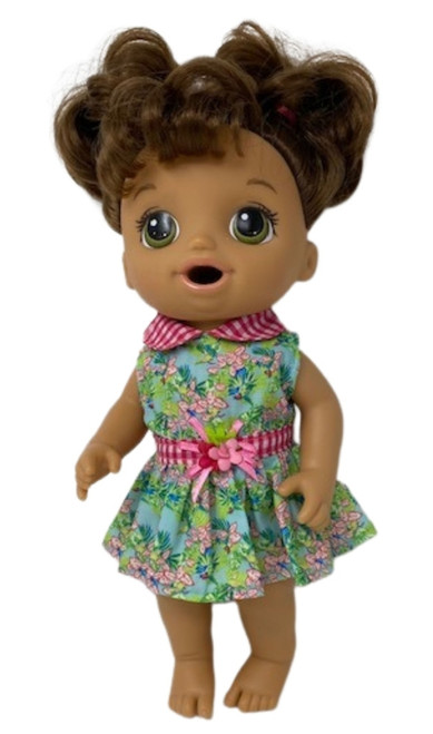 Pink Flowers An Checks Fit 12 Inch Baby Alive And Little Baby Dolls