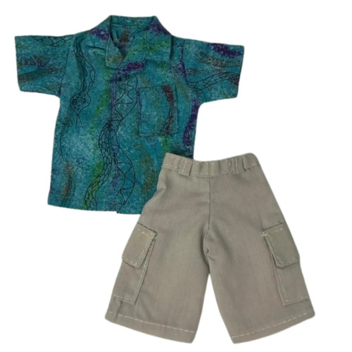 Snake Print Shirt and Cargo Pants Outfit for 12 Inch Male Fashion Dolls