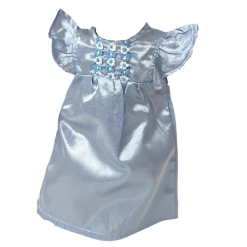 Baby Blue Satin Nightgown for 15 Inch Baby Dolls | Bitty Baby Sleepwear