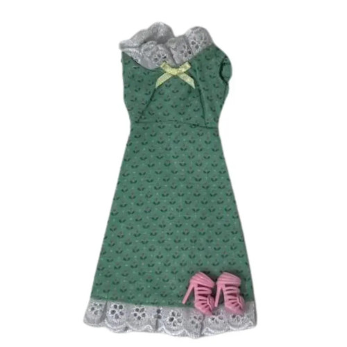 Pink Tulip A-Line Dress with Pink Heels for 11.5 Inch Fashion Dolls