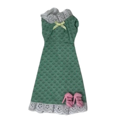 Pink Tulip A-Line Dress with Pink Heels for 11.5 Inch Fashion Dolls