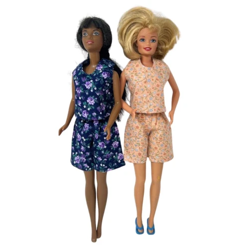 Two Summer Shorts Outfits with Flip Flops for 11.5 Inch Fashion Dolls