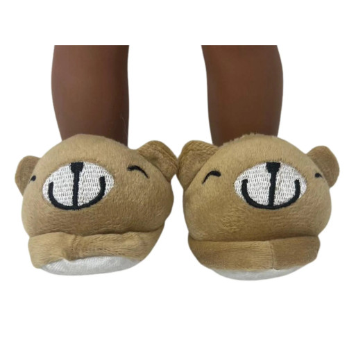 Cute Teddy Bear Slippers for 18 Inch Girl Dolls