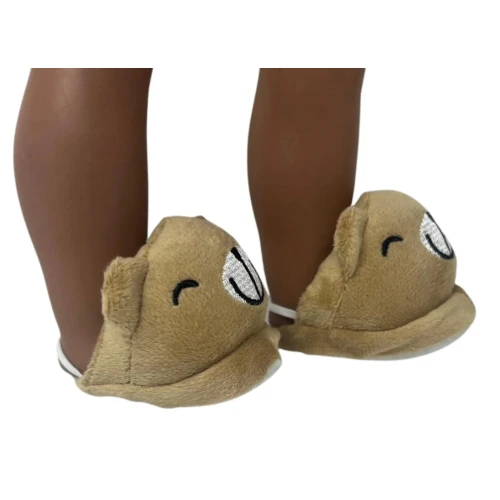 Cute Teddy Bear Slippers for 18 Inch Girl Dolls