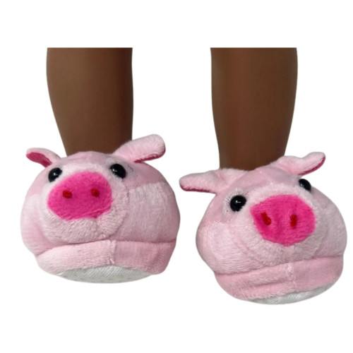 Plush Pig Slippers for 18 Inch Dolls | American Girl & Our Generation