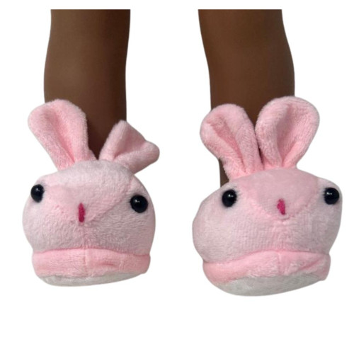 Plush Bunny Slippers for 18 Inch Girl Dolls