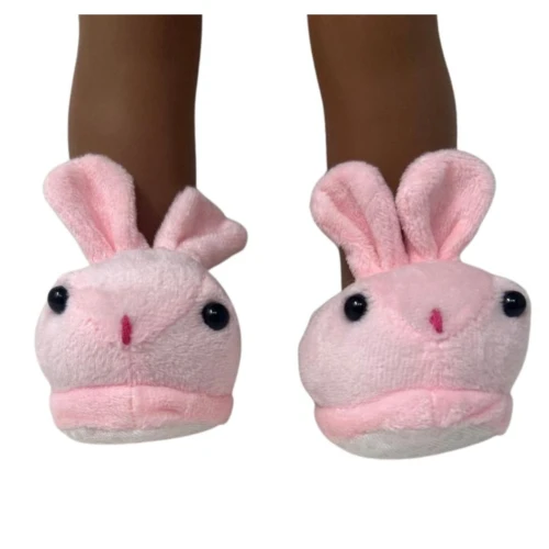 Plush Bunny Slippers for 18 Inch Girl Dolls