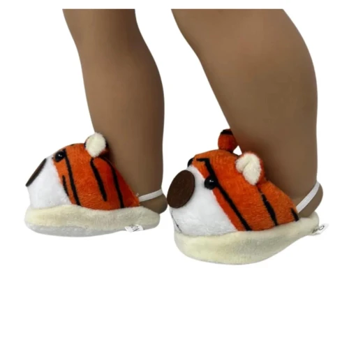 Plush Tiger Slippers for 18 Inch Girl Dolls