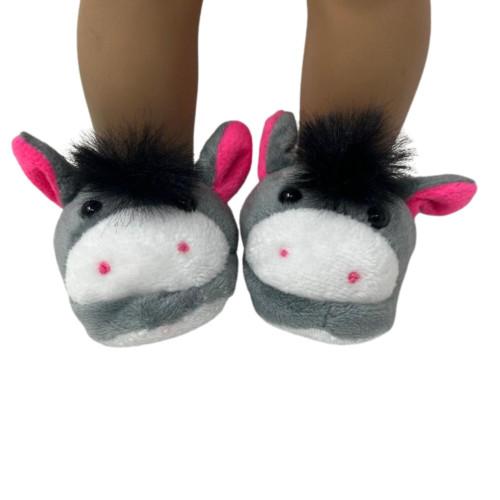White Faux Leather Fur Trim Boots for 18 Inch Dolls