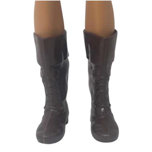 High Brown Winter Boots for 12 Inch Male Dolls