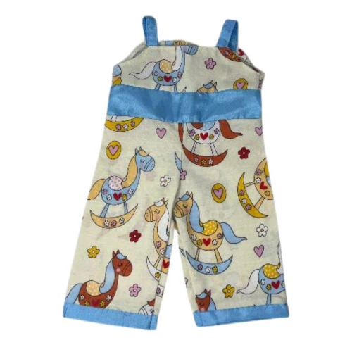 Handmade Rocking Horse Print Jumpsuit for 18 Inch Girl Dolls – Minor Flaw Sale